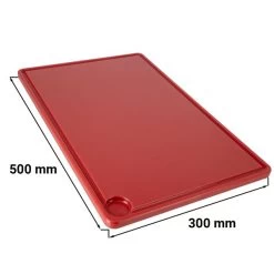 Schneidebrett Mit Saftrille - 30 X 50 Cm - Rot