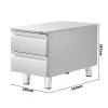 Schubladenschrank - Edelstahl - 400x660mm - 2 Schubladen