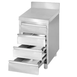 Schubladenschrank PREMIUM Mit 4 Schubladen & Aufkantung - 500x600mm -Küchen Verkauf SS4K57A clean d544