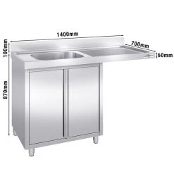Spülmaschinen Spülschrank - 1400x700mm - Mit 1 Becken Links