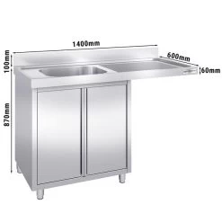 Spülmaschinen Spülschrank - 1400x600mm - Mit 1 Becken Links