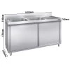 Spülschrank PREMIUM - 1600x600mm - Mit 2 Becken Links