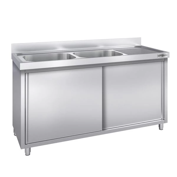 Spülschrank PREMIUM - 1800x600mm - Mit 2 Becken Links 2 Spülschrank PREMIUM - 1800x600mm - Mit 2 Becken Links – Bild 2