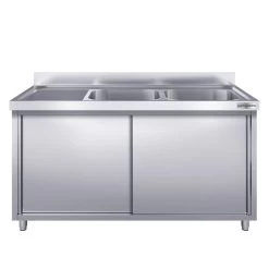 Spülschrank PREMIUM - 1800x600mm - Mit 2 Becken Rechts -Küchen Verkauf SSK186BR2 0490