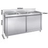 Spülschrank PREMIUM - 1800x700mm - Mit 2 Becken Links