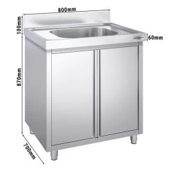 Spülschrank PREMIUM - 800x700mm - Mit 1 Becken