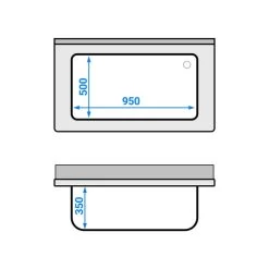 Topfspülschrank - 1200x700mm - Mit 1 Becken -Küchen Verkauf SSR127T1 drawing 3ec3