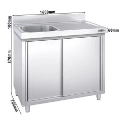 Spülschrank PREMIUM - 1600x700mm - Mit 1 Becken Links