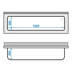 Topfspülschrank - 1800x600mm - Mit 1 Becken -Küchen Verkauf SSR186T1 drawing 4ffc