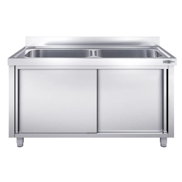 Topfspülschrank - 1800x600mm - Mit 2 Becken 3 Topfspülschrank - 1800x600mm - Mit 2 Becken – Bild 3