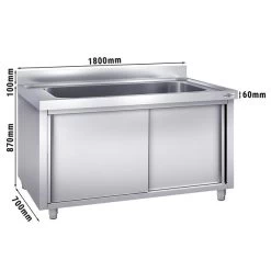Topfspülschrank - 1800x700mm - Mit 1 Becken