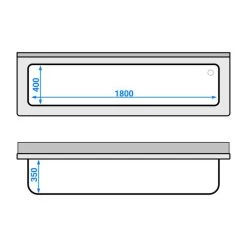 Topfspülschrank - 2000x600mm - Mit 1 Becken 11 Topfspülschrank - 2000x600mm - Mit 1 Becken -Küchen Verkauf SSR206T1 drawing e076