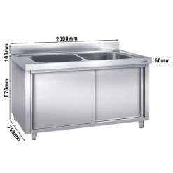 Topfspülschrank - 2000x700mm - Mit 2 Becken