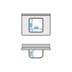 Spültisch PREMIUM - 800x600mm - Mit Grundboden & 1 Becken -Küchen Verkauf STK86BM1 drawing b1ab