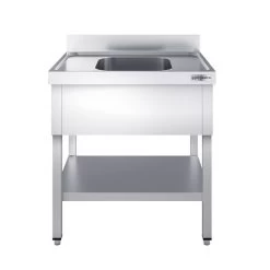 Spültisch PREMIUM - 800x700mm - Mit Grundboden & 1 Becken -Küchen Verkauf STK87BM1 1 888b