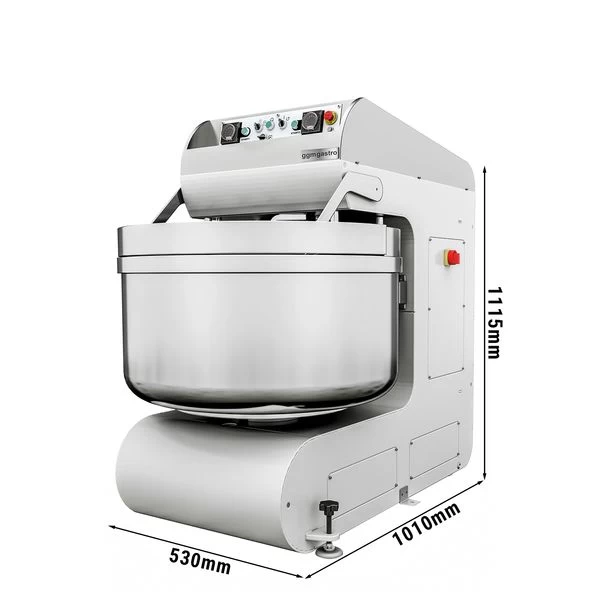 Bäckerei-Spiralteigknetmaschine 70 Liter / 40 Kg - 2 Geschwindigkeiten - Mit Festem Kessel - 2 Motoren 1 Bäckerei-Spiralteigknetmaschine 70 Liter / 40 Kg - 2 Geschwindigkeiten - Mit Festem Kessel - 2 Motoren