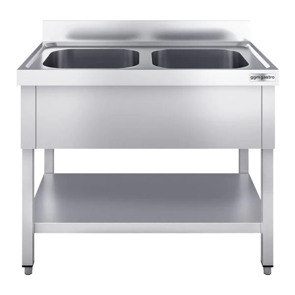 Spültisch PREMIUM - 1000x700mm - Mit Grundboden & 2 Becken Mittig 3 Spültisch PREMIUM - 1000x700mm - Mit Grundboden & 2 Becken Mittig – Bild 3