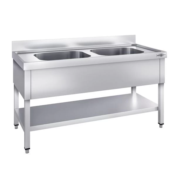 Spültisch PREMIUM - 1600x600mm - Mit Grundboden & 2 Becken Mittig 2 Spültisch PREMIUM - 1600x600mm - Mit Grundboden & 2 Becken Mittig – Bild 2