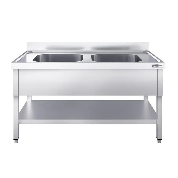 Spültisch PREMIUM - 1600x700mm - Mit Grundboden & 2 Becken Mittig 3 Spültisch PREMIUM - 1600x700mm - Mit Grundboden & 2 Becken Mittig – Bild 3