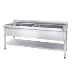 Topfspültisch - 1800x700mm - Mit Grundboden & 2 Becken 9 Topfspültisch - 1800x700mm - Mit Grundboden & 2 Becken -Küchen Verkauf STR187T2 2 f62c