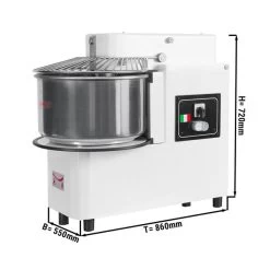 Teigknetmaschine - 53 Liter / 43 Kg - 2 Geschwindigkeiten - Kessel Abnehmbar Und Rührwerk Aufklappbar