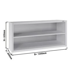 Edelstahl Wandhängeschrank ECO - 1200x400mm - Ohne Schiebetür - 650mm Hoch