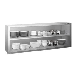 Edelstahl Wandhängeschrank PREMIUM - 1800x400mm - Ohne Schiebetür - 650mm Hoch -Küchen Verkauf WOK184 2 848a