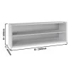 Edelstahl Wandhängeschrank ECO - 2000x400mm - Ohne Schiebetür - 650mm Hoch