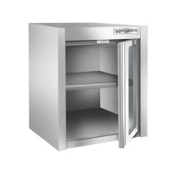 Edelstahl Wandhängeschrank - 600x400mm - Mit Glasflügeltür - 650mm Hoch -Küchen Verkauf WSI64 1 09c5