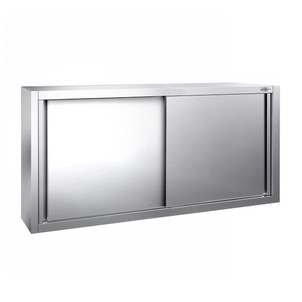 Edelstahl Wandhängeschrank PREMIUM - 1400x400mm - Mit Schiebetür - 650mm Hoch 2 Edelstahl Wandhängeschrank PREMIUM - 1400x400mm - Mit Schiebetür - 650mm Hoch – Bild 2