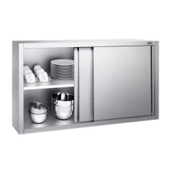 Edelstahl Wandhängeschrank PREMIUM - 1400x400mm - Mit Schiebetür - 1000mm Hoch -Küchen Verkauf WSK148 2 95d1