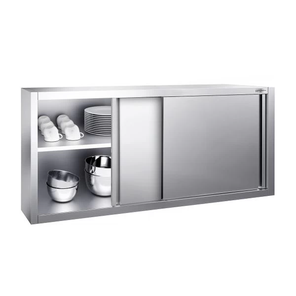 Edelstahl Wandhängeschrank PREMIUM - 1600x400mm - Mit Schiebetür - 650mm Hoch 3 Edelstahl Wandhängeschrank PREMIUM - 1600x400mm - Mit Schiebetür - 650mm Hoch – Bild 3