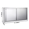 Edelstahl Wandhängeschrank PREMIUM - 1600x400mm - Mit Schiebetür - 800mm Hoch