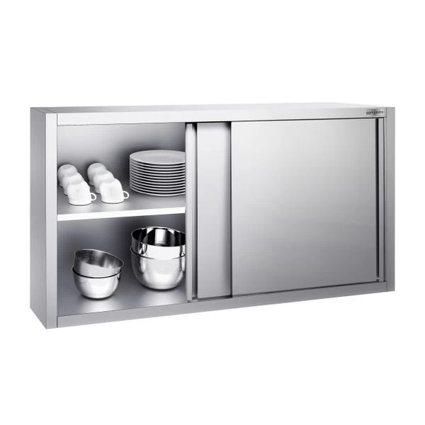Edelstahl Wandhängeschrank PREMIUM - 1600x400mm - Mit Schiebetür - 800mm Hoch 3 Edelstahl Wandhängeschrank PREMIUM - 1600x400mm - Mit Schiebetür - 800mm Hoch – Bild 3