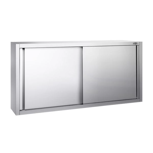 Edelstahl Wandhängeschrank PREMIUM - 2000x400mm - Mit Schiebetür - 800mm Hoch 2 Edelstahl Wandhängeschrank PREMIUM - 2000x400mm - Mit Schiebetür - 800mm Hoch – Bild 2