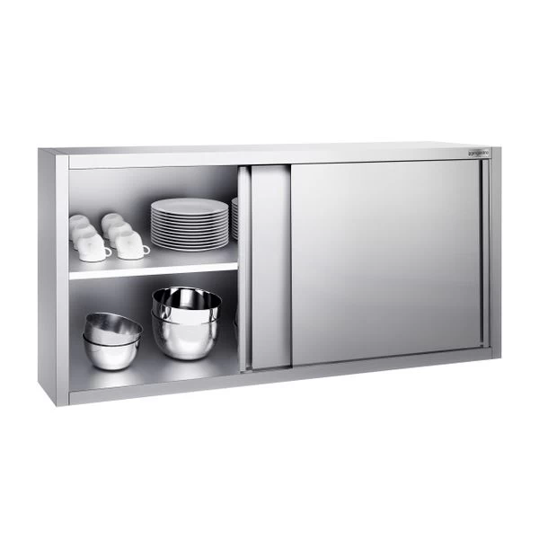 Edelstahl Wandhängeschrank PREMIUM - 2000x400mm - Mit Schiebetür - 800mm Hoch 3 Edelstahl Wandhängeschrank PREMIUM - 2000x400mm - Mit Schiebetür - 800mm Hoch – Bild 3
