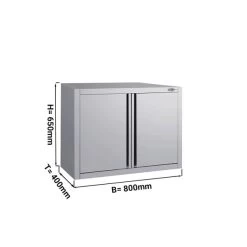 Edelstahl Wandhängeschrank ECO - 800x400mm - Mit Flügeltür - 650mm Hoch