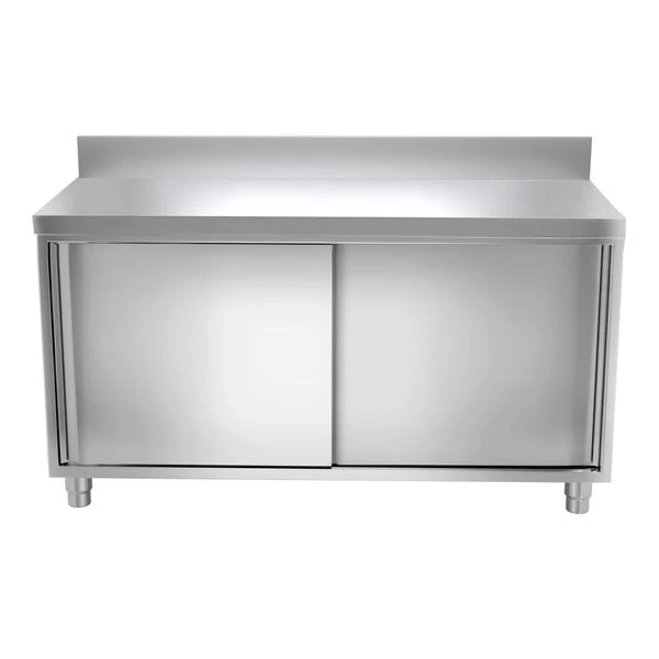 Edelstahl Arbeitsschrank PREMIUM - 1800x600mm - Mit Schiebetür & Aufkantung 4 Edelstahl Arbeitsschrank PREMIUM - 1800x600mm - Mit Schiebetür & Aufkantung – Bild 4