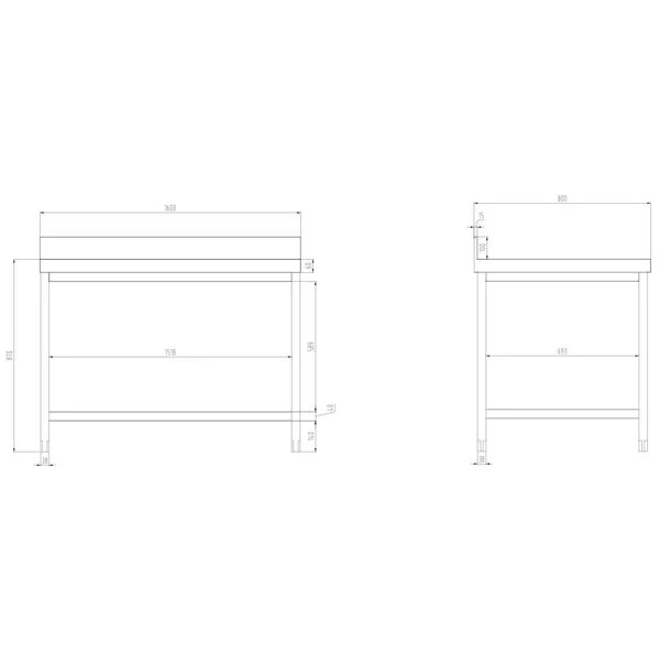 Edelstahl Arbeitstisch PREMIUM - 1600x800mm - Mit Grundboden & Aufkantung 10 Edelstahl Arbeitstisch PREMIUM - 1600x800mm - Mit Grundboden & Aufkantung – Bild 10
