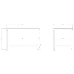 Edelstahl Arbeitstisch PREMIUM - 2000x800mm - Mit Grundboden Ohne Aufkantung 20 Edelstahl Arbeitstisch PREMIUM - 2000x800mm - Mit Grundboden Ohne Aufkantung -Küchen Verkauf atk208 zeichnung f0f3