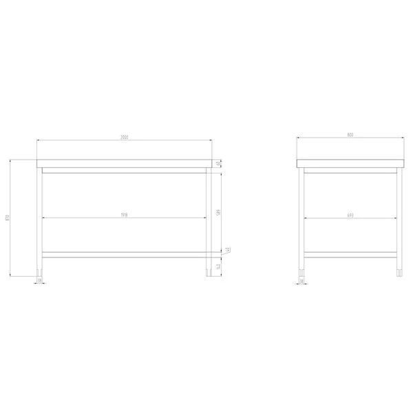 Edelstahl Arbeitstisch PREMIUM - 2000x800mm - Mit Grundboden Ohne Aufkantung 10 Edelstahl Arbeitstisch PREMIUM - 2000x800mm - Mit Grundboden Ohne Aufkantung – Bild 10