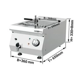 Fritteuse - 11,5 Liter - 4,5 KW - Mit Ablasshahn