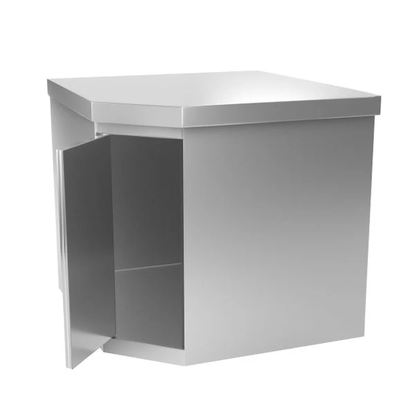 Edelstahl Eck - Wandhängeschrank - 700x400mm - Mit Flügeltür - Höhe: 650mm 2 Edelstahl Eck - Wandhängeschrank - 700x400mm - Mit Flügeltür - Höhe: 650mm – Bild 2