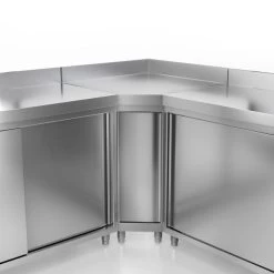 Edelstahl Arbeitsschrank PREMIUM - 2000x600mm - Mit Schiebetür & Aufkantung -Küchen Verkauf millieu arbeitsschranka 8289 3