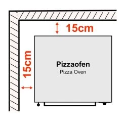 Elektro Pizzaofen - 9+9x 35cm (Breit) - Mit TouchScreen -Küchen Verkauf pizzaoven distance drawing 1e11 5