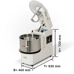 Teigknetmaschine - 33 Liter / 25 Kg - 1 Geschwindigkeit - Kessel Abnehmbar Und Rührwerk Aufklappbar