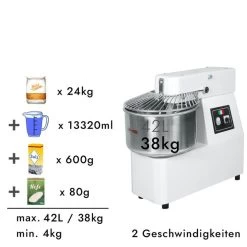 Teigknetmaschine - 42 Liter / 38 Kg - 2 Geschwindigkeiten - Mit Festem Kessel 11 Teigknetmaschine - 42 Liter / 38 Kg - 2 Geschwindigkeiten - Mit Festem Kessel -Küchen Verkauf tmp42 fk rezept 3 ec4e