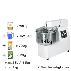 Teigknetmaschine - 53 Liter / 44 Kg - 2 Geschwindigkeiten - Mit Festem Kessel 11 Teigknetmaschine - 53 Liter / 44 Kg - 2 Geschwindigkeiten - Mit Festem Kessel -Küchen Verkauf tmp53 fk rezept 3 4629